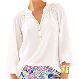 NWT Lilly Pulitzer Elsa Silk top in Resort White
